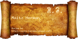 Maitz Herman névjegykártya